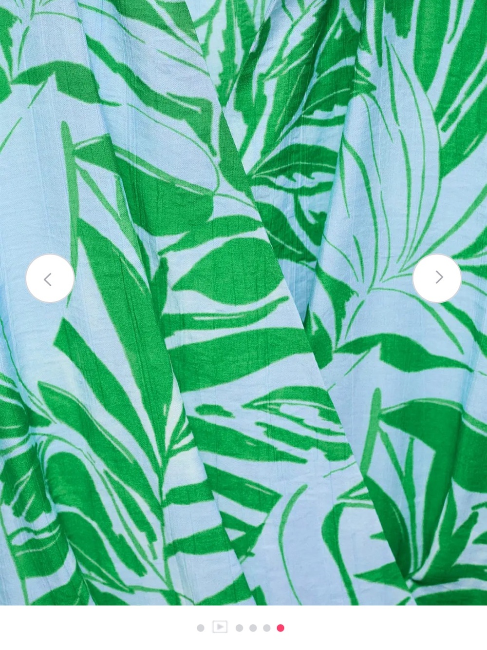 Mango Green & Light Blue Tropical Leaf Dress SzS - Picture 7 of 7